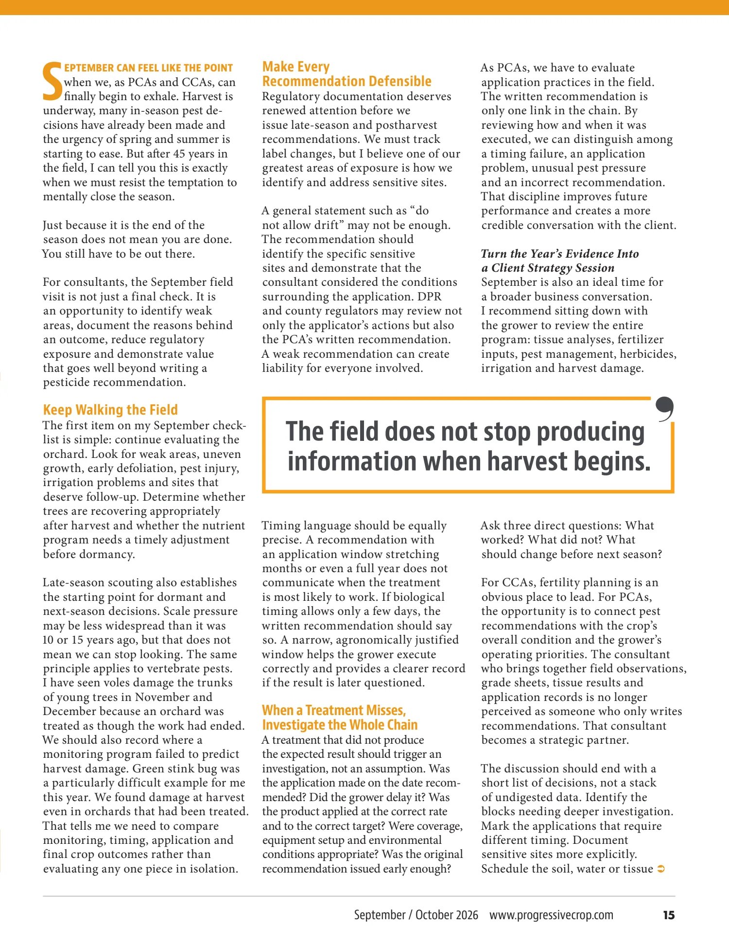 Progressive Crop Consultant, September / October 2026, page 15